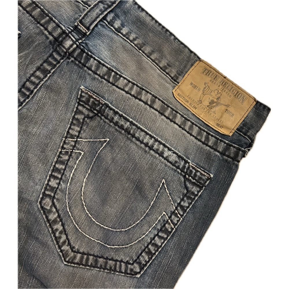 True Religion No Flap‎ Big T Jeans Relaxed Slim Fit Medium Wash 38x33 READ